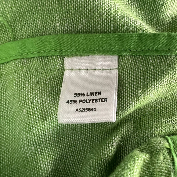 Amber Sun Collection Linen Blend Green Button Down Jacket Size Small - Picture 10 of 12